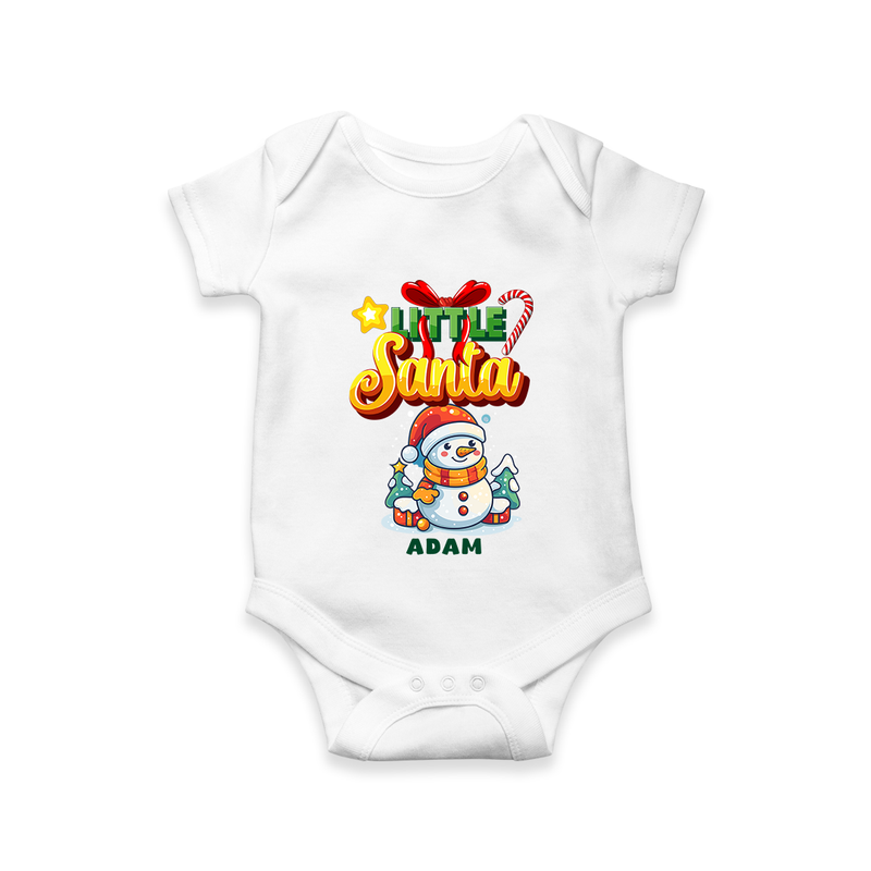 Little' Santa - Personalized Romper For Your Little One - WHITE - 0 - 3 Months Old (Chest 16")