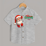 Merry Christmas -Special Edition Customized Shirts For kids - GREY MELANGE - 0 - 6 Months Old (Chest 23")