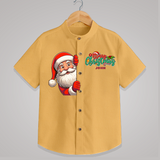 Merry Christmas -Special Edition Customized Shirts For kids - PASTEL YELLOW - 0 - 6 Months Old (Chest 23")