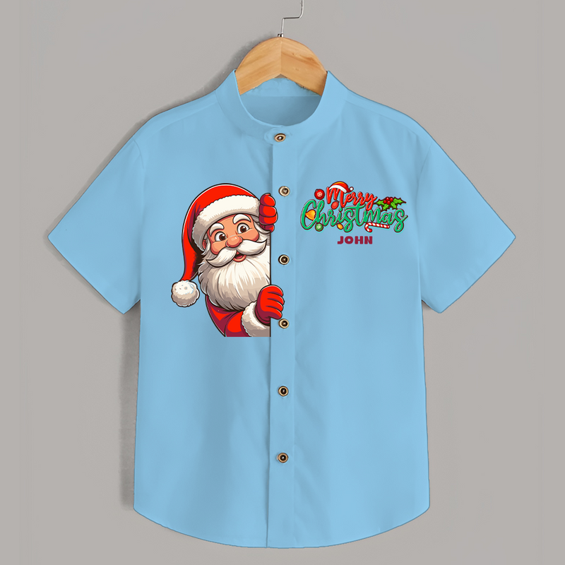 Merry Christmas -Special Edition Customized Shirts For kids - SKY BLUE - 0 - 6 Months Old (Chest 23")