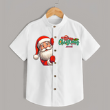 Merry Christmas -Special Edition Customized Shirts For kids - WHITE - 0 - 6 Months Old (Chest 23")