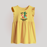 My 1st Christmas - Personalized Baby Frock For Christmas - YELLOW - 0 - 3 Months Old (Chest 17")