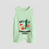 My 1st Christmas - Personalized Kids Romper Suit For Christmas - MINT GREEN - 0 - 5 Months Old (Chest 18")