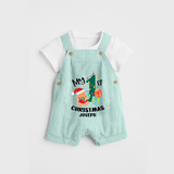 My 1st Christmas - Personalized Kids Dungaree Set For Christmas - ARCTIC BLUE - 0 - 5 Months Old (Chest 18")