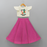 My 1st Christmas - Personalized Kids Crop Top And Skirt For Christmas - FUSCHIA - 6 - 9 Months Old (Chest 20" , Frock Waist 20")