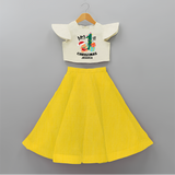 My 1st Christmas - Personalized Kids Crop Top And Skirt For Christmas - YELLOW - 6 - 9 Months Old (Chest 20" , Frock Waist 20")