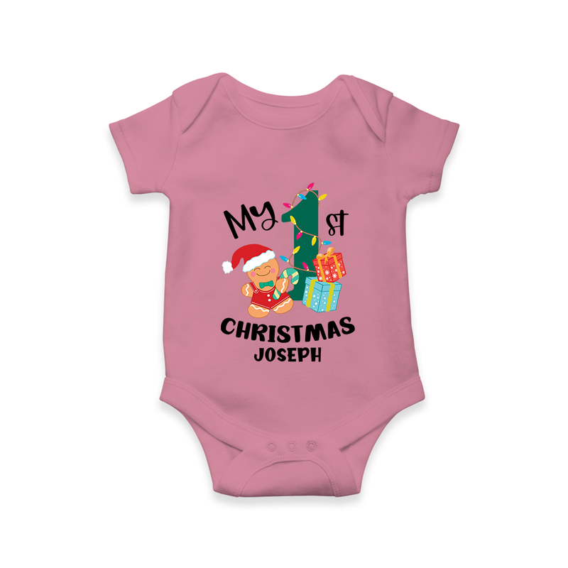 My 1st Christmas - Personalized Baby Romper For Christmas - ONION - 0 - 3 Months Old (Chest 16")