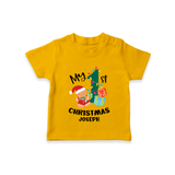 My 1st Christmas - Personalized Kids T-Shirt For Christmas - CHROME YELLOW - 0-5 Months Old (Chest 17")