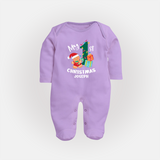 My 1st Christmas - Personalized Kids Baby Sleep Suit For Christmas - LILAC - New Born (Chest 7.5")