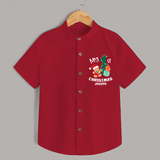 My 1st Christmas - Personalized Kids Shirt For Christmas - RED - 0 - 6 Months Old (Chest 23")