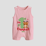 My 1st Christmas - Customized Romper Suit For Christmas - BABY PINK - 0 - 5 Months Old (Chest 18")