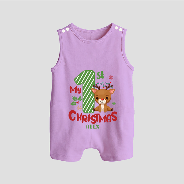 My 1st Christmas - Customized Romper Suit For Christmas - LILAC - 0 - 5 Months Old (Chest 18")