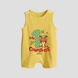 My 1st Christmas - Customized Romper Suit For Christmas - PASTEL YELLOW - 0 - 5 Months Old (Chest 18")