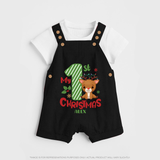 My 1st Christmas - Customized Dungaree Set For Christmas - BLACK - 0 - 5 Months Old (Chest 18")