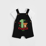 My 1st Christmas - Customized Dungaree Set For Christmas - BLACK - 0 - 5 Months Old (Chest 18")