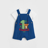 My 1st Christmas - Customized Dungaree Set For Christmas - COBALT BLUE - 0 - 5 Months Old (Chest 18")