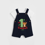 My 1st Christmas - Customized Dungaree Set For Christmas - NAVY BLUE - 0 - 5 Months Old (Chest 18")