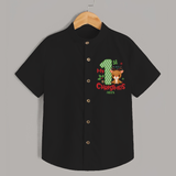 My 1st Christmas - Customized Shirt For Christmas - BLACK - 0 - 6 Months Old (Chest 23")