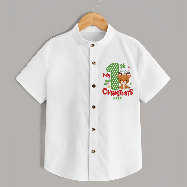 My 1st Christmas - Customized Shirt For Christmas - WHITE - 0 - 6 Months Old (Chest 23")