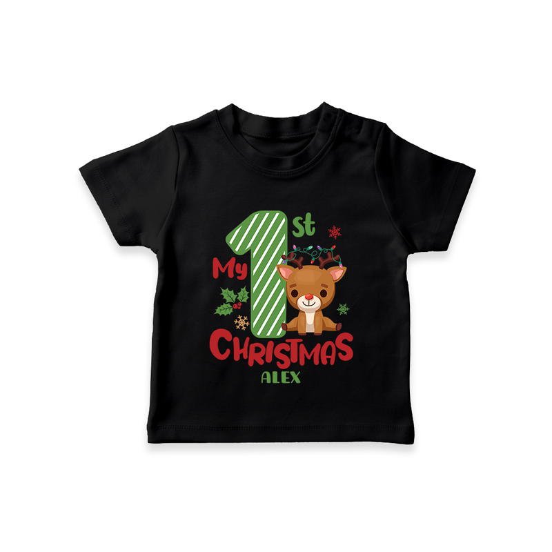 My 1st Christmas - Customized T-Shirt For Christmas - BLACK - 0-5 Months Old (Chest 17")