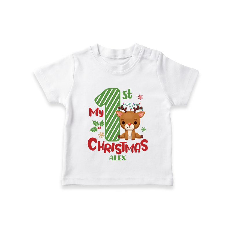 My 1st Christmas - Customized T-Shirt For Christmas - WHITE - 0-5 Months Old (Chest 17")