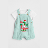 My 1st Christmas - Custom-made Dungaree Set For Christmas - ARCTIC BLUE - 0 - 5 Months Old (Chest 18")