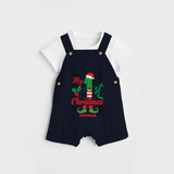 My 1st Christmas - Custom-made Dungaree Set For Christmas - NAVY BLUE - 0 - 5 Months Old (Chest 18")