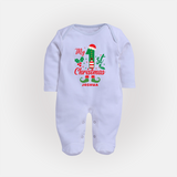 My 1st Christmas - Custom-made Baby Sleep Suit For Christmas - BABY BLUE - New Born (Chest 7.5")