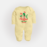 My 1st Christmas - Custom-made Baby Sleep Suit For Christmas - PASTEL YELLOW - New Born (Chest 7.5")