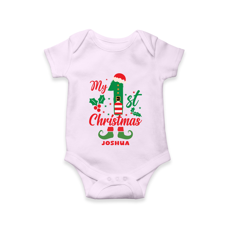 My 1st Christmas - Custom-made Romper For Christmas - LILAC - 0 - 3 Months Old (Chest 16")