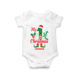 My 1st Christmas - Custom-made Romper For Christmas - WHITE - 0 - 3 Months Old (Chest 16")