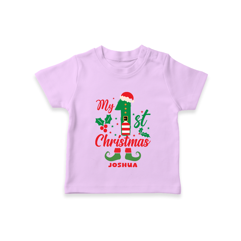 My 1st Christmas - Custom-made T-Shirt For Christmas - LILAC - 0-5 Months Old (Chest 17")