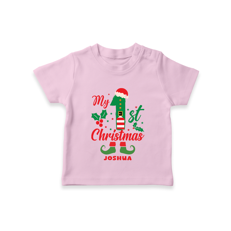 My 1st Christmas - Custom-made T-Shirt For Christmas - PINK - 0-5 Months Old (Chest 17")