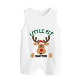Little Elf – Personalized   Romper Suit - WHITE - 0 - 5 Months Old (Chest 18")