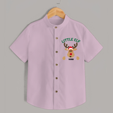 "Little Elf" - Christmas Themed Kids Shirt With Customized name - PINK - 0 - 6 Months Old (Chest 23")