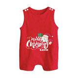 Merry Christmas – Santa Present Edition |Custom   Romper Suit - RED - 0 - 5 Months Old (Chest 18")