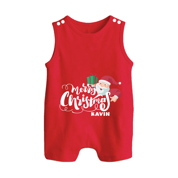 Merry Christmas – Santa Present Edition |Custom   Romper Suit - RED - 0 - 5 Months Old (Chest 18")