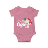 "Merry Christmas" - Christmas Themed Kids Romper With Customized name - ONION - 0 - 3 Months Old (Chest 16")