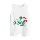 Merry Christmas – Santa Present Edition |Custom   Romper Suit - WHITE - 0 - 5 Months Old (Chest 18")