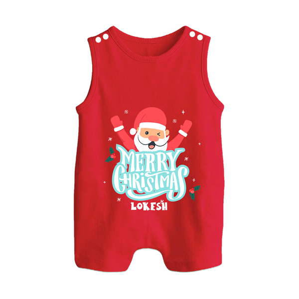 Merry Christmas |Custom   Romper Suit - RED - 0 - 5 Months Old (Chest 18")