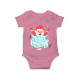 "Merry Christmas, Christmas Vibes" - Christmas Themed Kids Romper With Customized name - ONION - 0 - 3 Months Old (Chest 16")