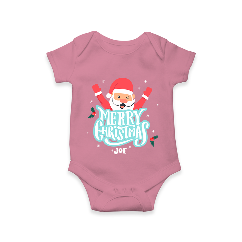 "Merry Christmas, Christmas Vibes" - Christmas Themed Kids Romper With Customized name - ONION - 0 - 3 Months Old (Chest 16")