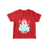 Merry Christmas |Custom   T-Shirt - RED - 0-5 Months Old (Chest 17")