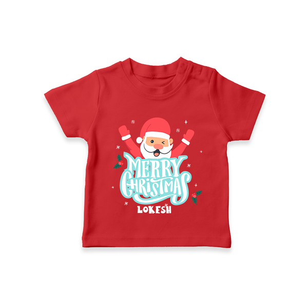 Merry Christmas |Custom   T-Shirt - RED - 0-5 Months Old (Chest 17")
