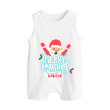 Merry Christmas |Custom   Romper Suit - WHITE - 0 - 5 Months Old (Chest 18")