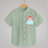 "Merry Christmas, Christmas Vibes" - Christmas Themed Kids Shirt With Customized name - MINT GREEN - 0 - 6 Months Old (Chest 23")