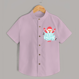 "Merry Christmas, Christmas Vibes" - Christmas Themed Kids Shirt With Customized name - PINK - 0 - 6 Months Old (Chest 23")