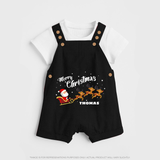 "Christmas Celebration" - Christmas Themed Kids Dungaree Set With Customized name - BLACK - 0 - 5 Months Old (Chest 18")