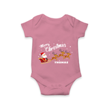 "Christmas Celebration" - Christmas Themed Kids Romper With Customized name - ONION - 0 - 3 Months Old (Chest 16")