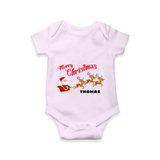 "Christmas Celebration" - Christmas Themed Kids Romper With Customized name - LILAC - 0 - 3 Months Old (Chest 16")